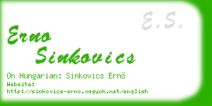 erno sinkovics business card
